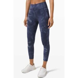 Lululemon Leggings Invigorate High Rise Tight Blue Diamond Dye Athletic Yoga Gym